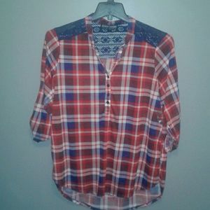 New - Womens Flannel and Lace Shirt